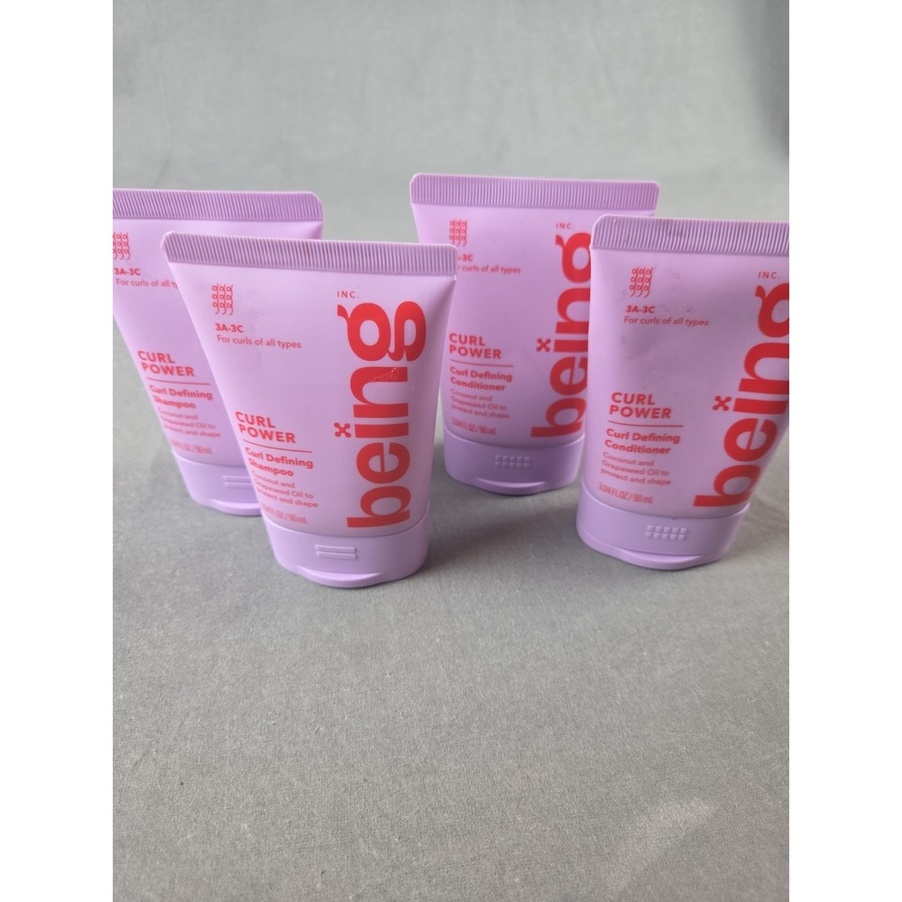 Lot of 4 BEING Curl Power Curl Defining Shampoo and Conditioner Travel 3.04oz